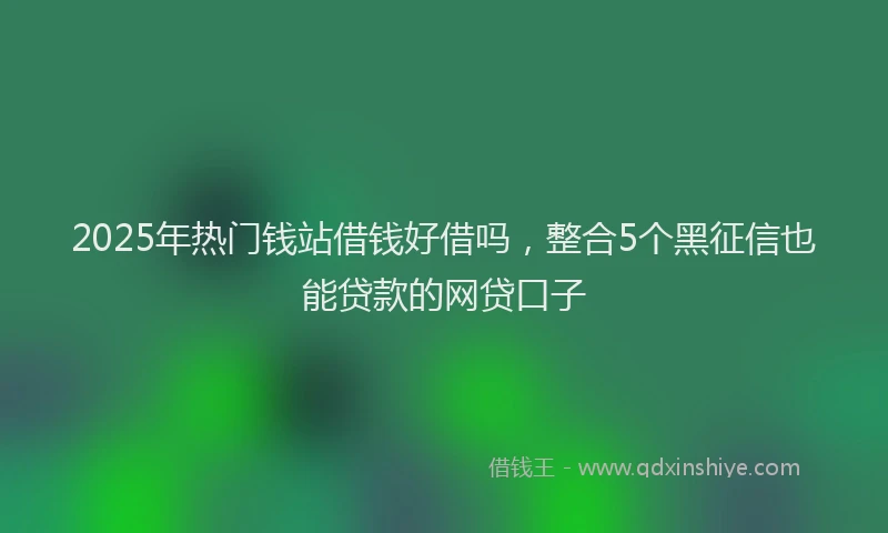 2025年热门钱站借钱好借吗,整合5个黑征信也能贷款的网贷口子
