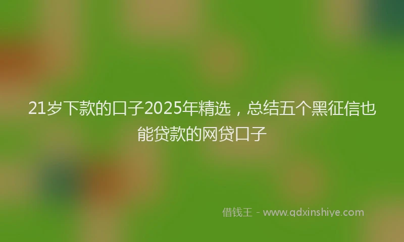 21岁下款的口子2025年精选，总结五个黑征信也能贷款的网贷口子