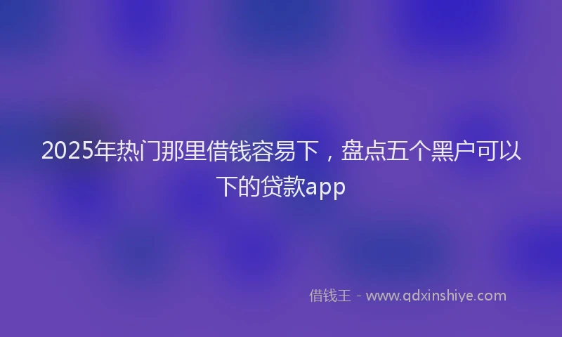 2025年热门那里借钱容易下，盘点五个黑户可以下的贷款app