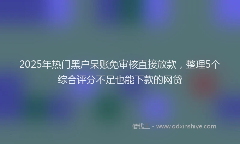 2025年热门黑户呆账免审核直接放款，整理5个综合评分不足也能下款的网贷