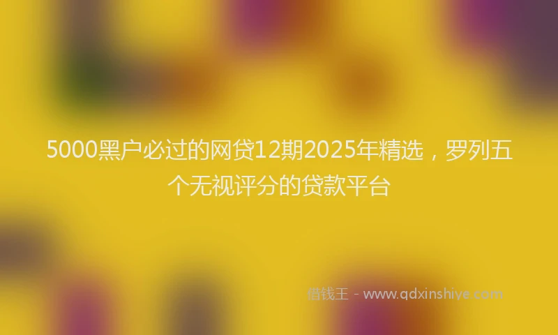 5000黑户必过的网贷12期2025年精选，罗列五个无视评分的贷款平台
