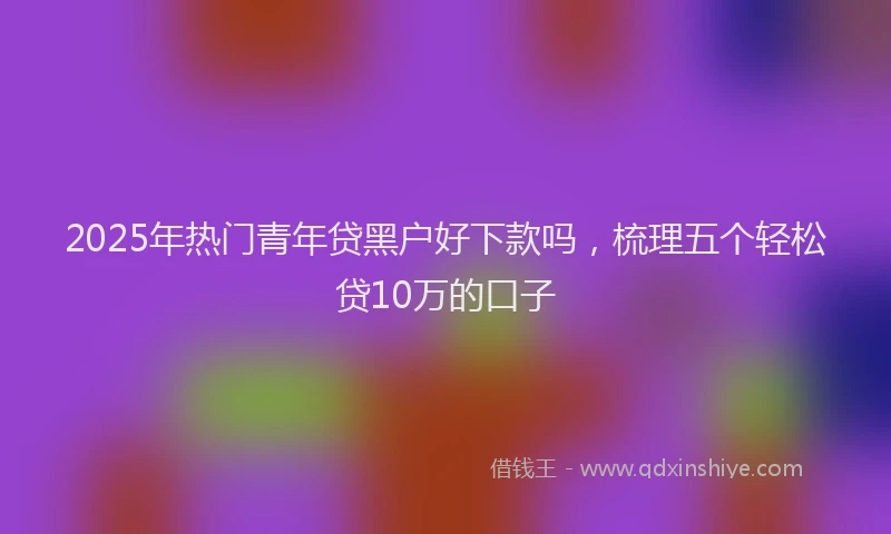 2025年热门青年贷黑户好下款吗，梳理五个轻松贷10万的口子