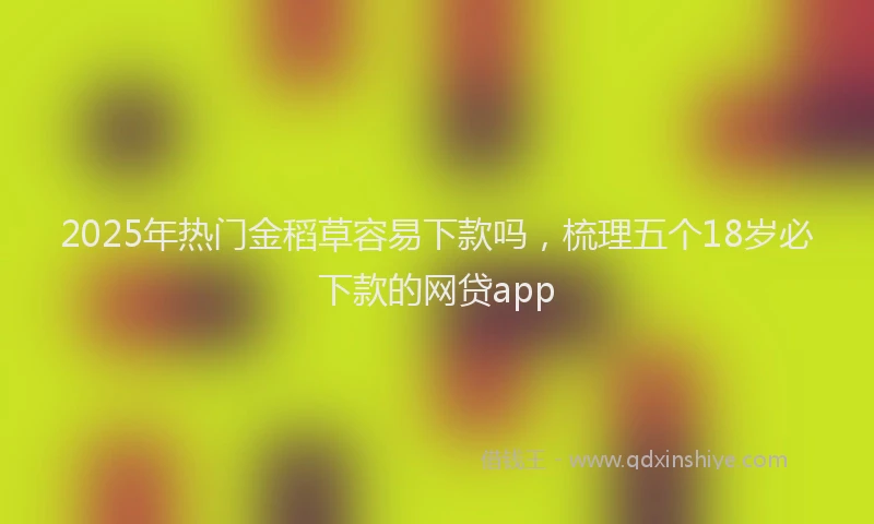 2025年热门金稻草容易下款吗，梳理五个18岁必下款的网贷app