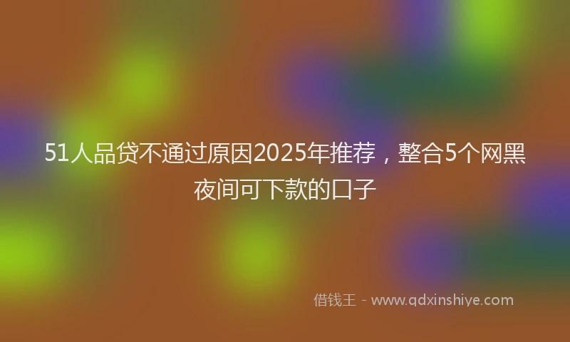 51人品贷不通过原因2025年推荐，整合5个网黑夜间可下款的口子