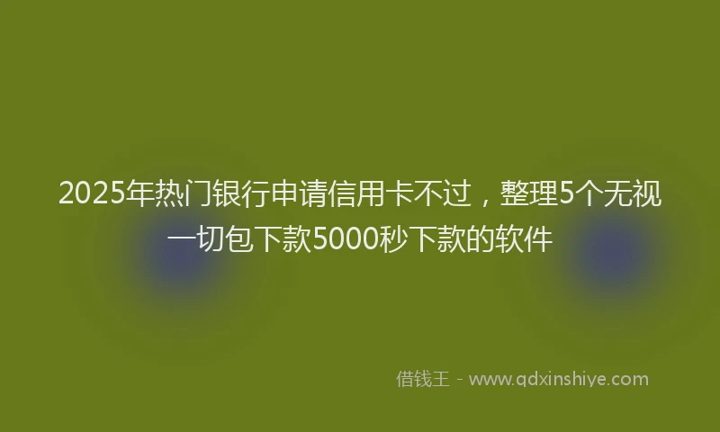 2025年热门银行申请信用卡不过，整理5个无视一切包下款5000秒下款的软件