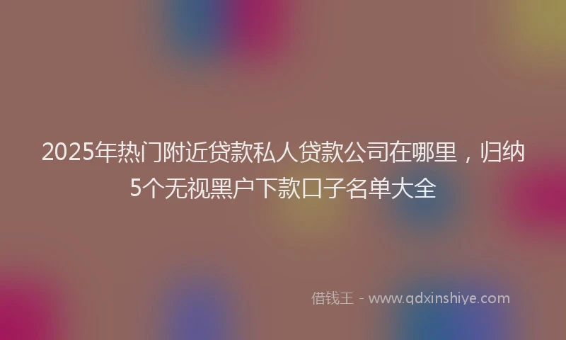 2025年热门附近贷款私人贷款公司在哪里，归纳5个无视黑户下款口子名单大全