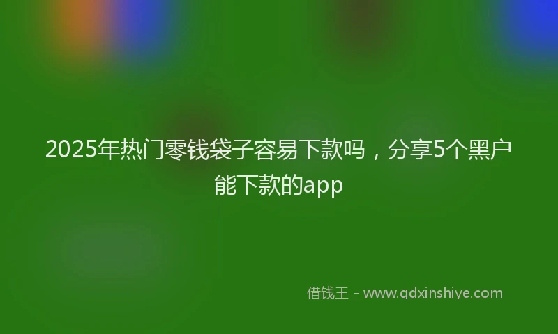 2025年热门零钱袋子容易下款吗,分享5个黑户能下款的app