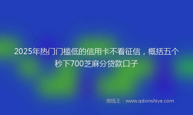 2025年热门门槛低的信用卡不看征信，概括五个秒下700芝麻分贷款口子