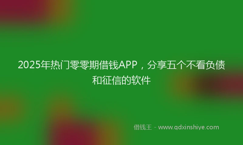 2025年热门零零期借钱APP，分享五个不看负债和征信的软件