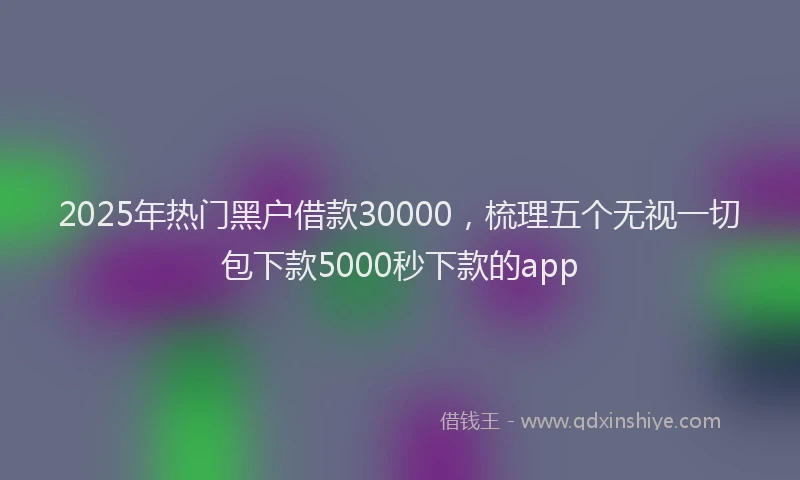 2025年热门黑户借款30000，梳理五个无视一切包下款5000秒下款的app