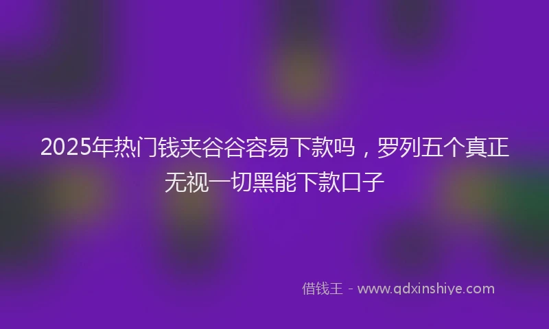 2025年热门钱夹谷谷容易下款吗，罗列五个真正无视一切黑能下款口子