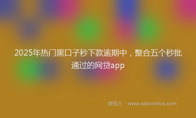 2025年热门黑口子秒下款逾期中，整合五个秒批通过的网贷app