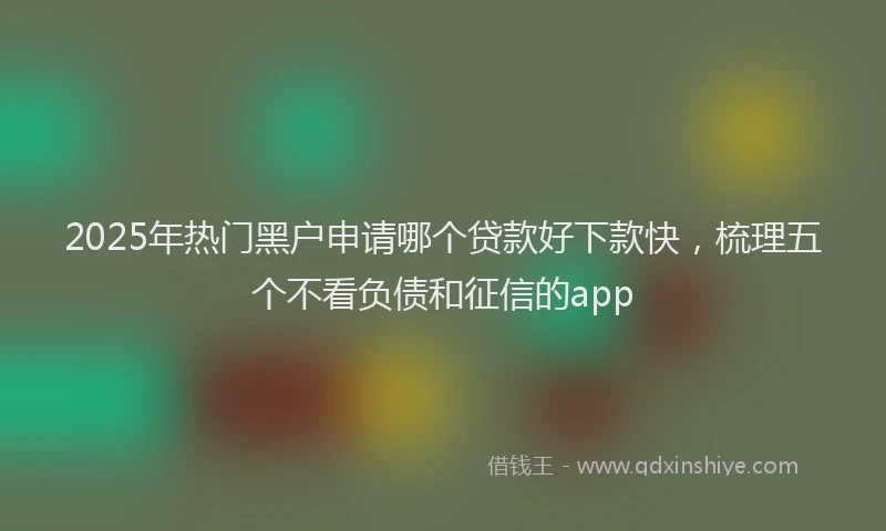 2025年热门黑户申请哪个贷款好下款快,梳理五个不看负债和征信的app