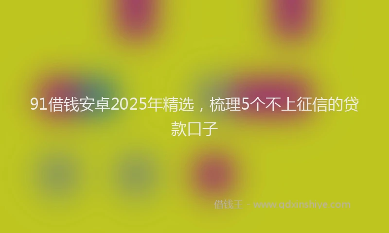 91借钱安卓2025年精选，梳理5个不上征信的贷款口子