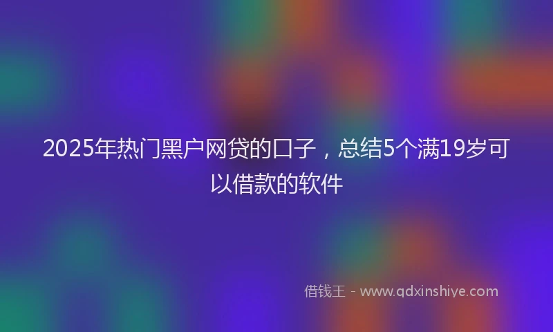 2025年热门黑户网贷的口子，总结5个满19岁可以借款的软件