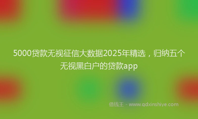 5000贷款无视征信大数据2025年精选，归纳五个无视黑白户的贷款app