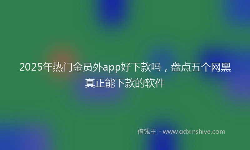 2025年热门金员外app好下款吗，盘点五个网黑真正能下款的软件