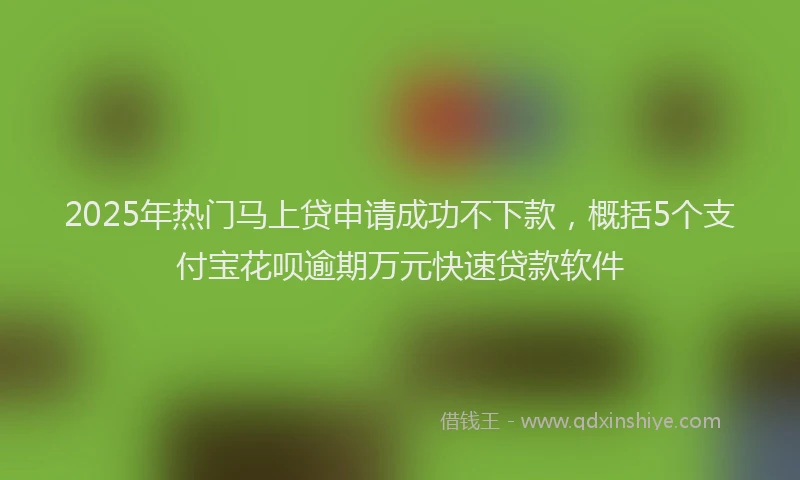 2025年热门马上贷申请成功不下款，概括5个支付宝花呗逾期万元快速贷款软件