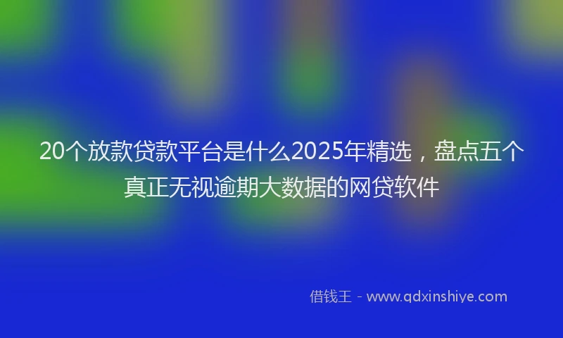 20个放款贷款平台是什么2025年精选，盘点五个真正无视逾期大数据的网贷软件