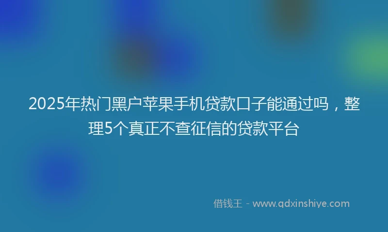2025年热门黑户苹果手机贷款口子能通过吗，整理5个真正不查征信的贷款平台