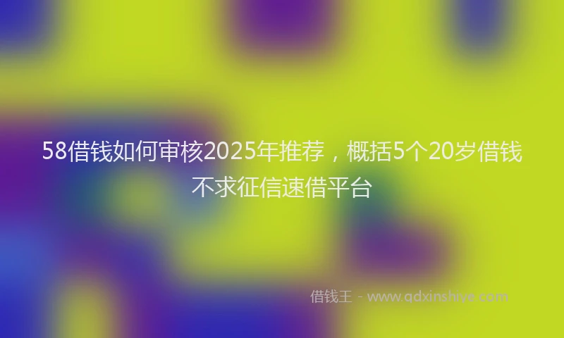 58借钱如何审核2025年推荐，概括5个20岁借钱不求征信速借平台