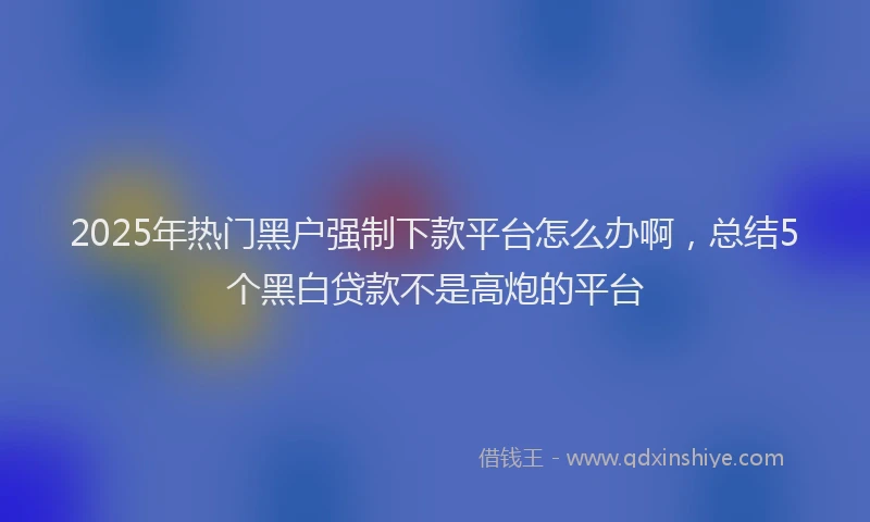 2025年热门黑户强制下款平台怎么办啊，总结5个黑白贷款不是高炮的平台