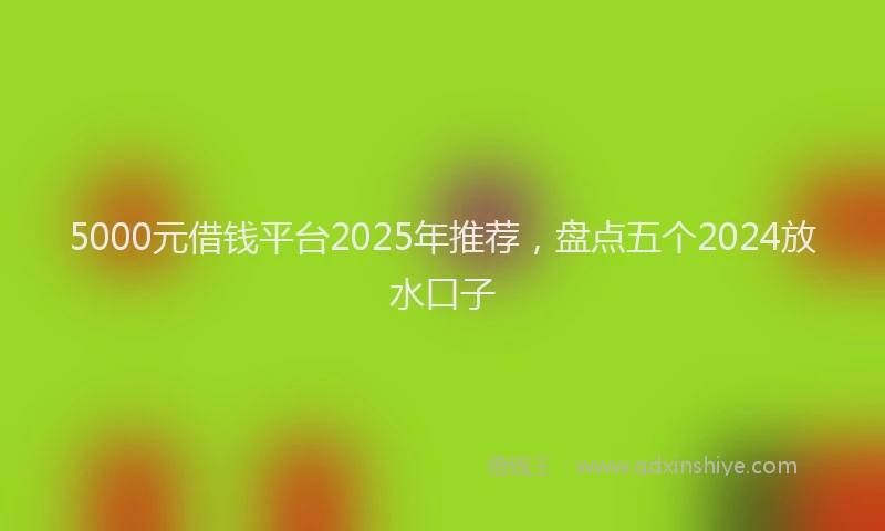 5000元借钱平台2025年推荐,盘点五个2024放水口子