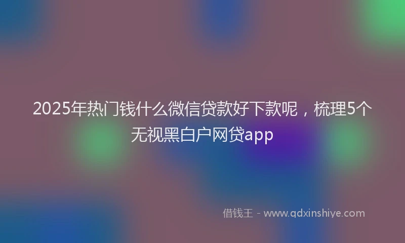 2025年热门钱什么微信贷款好下款呢，梳理5个无视黑白户网贷app