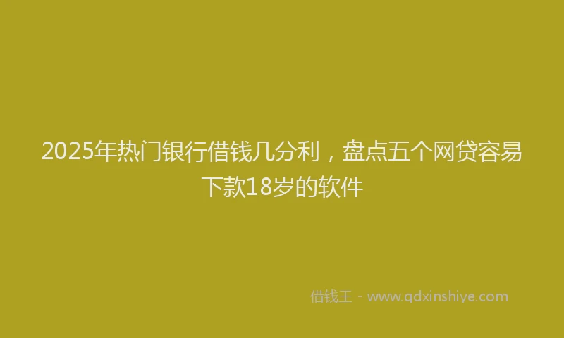 2025年热门银行借钱几分利，盘点五个网贷容易下款18岁的软件