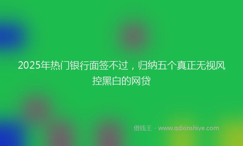 2025年热门银行面签不过，归纳五个真正无视风控黑白的网贷