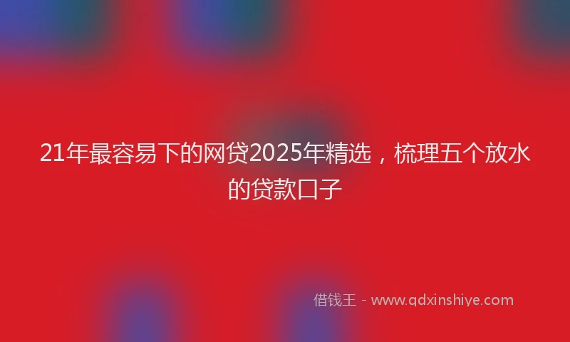 21年最容易下的网贷2025年精选，梳理五个放水的贷款口子