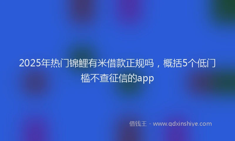 2025年热门锦鲤有米借款正规吗，概括5个低门槛不查征信的app