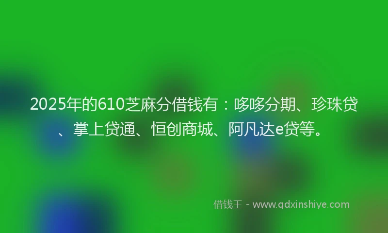2025年的610芝麻分借钱有：哆哆分期、珍珠贷、掌上贷通、恒创商城、阿凡达e贷等。