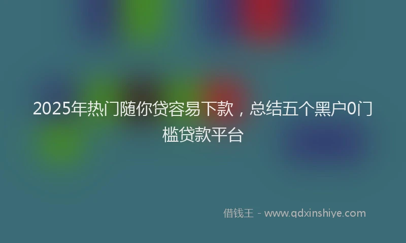2025年热门随你贷容易下款，总结五个黑户0门槛贷款平台
