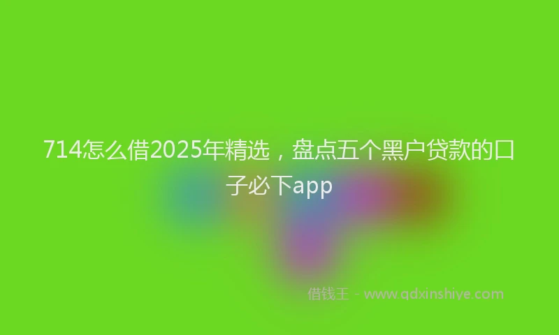 714怎么借2025年精选，盘点五个黑户贷款的口子必下app