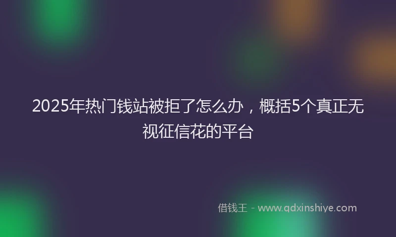 2025年热门钱站被拒了怎么办，概括5个真正无视征信花的平台