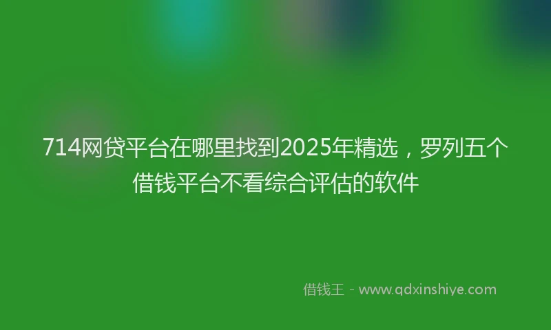 714网贷平台在哪里找到2025年精选，罗列五个借钱平台不看综合评估的软件