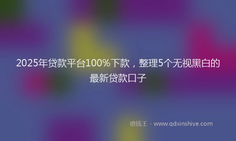 2025年贷款平台100%下款，整理5个无视黑白的最新贷款口子