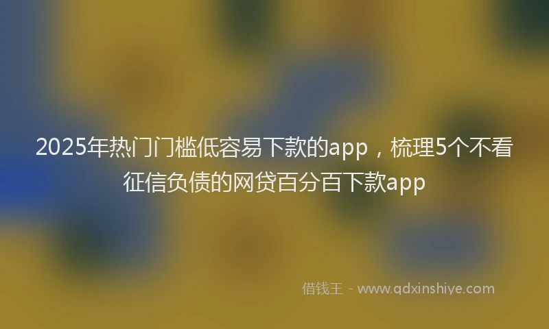 2025年热门门槛低容易下款的app，梳理5个不看征信负债的网贷百分百下款app