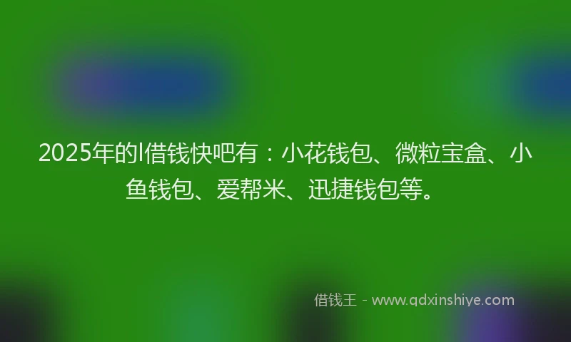 2025年的l借钱快吧有：小花钱包、微粒宝盒、小鱼钱包、爱帮米、迅捷钱包等。
