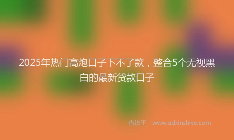2025年热门高炮口子下不了款,整合5个无视黑白的最新贷款口子