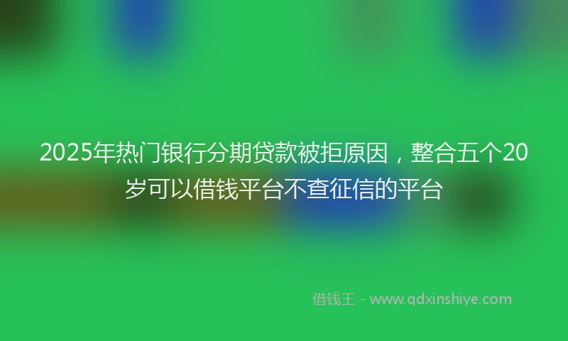 2025年热门银行分期贷款被拒原因，整合五个20岁可以借钱平台不查征信的平台