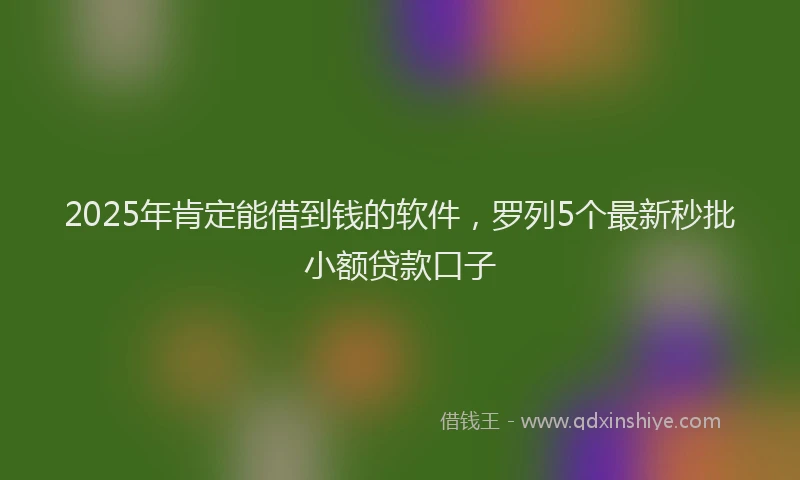 2025年肯定能借到钱的软件，罗列5个最新秒批小额贷款口子