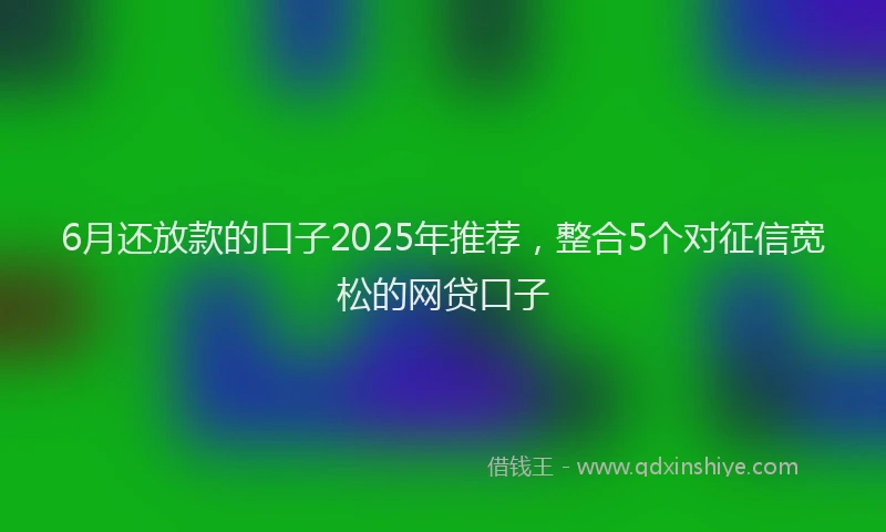 6月还放款的口子2025年推荐，整合5个对征信宽松的网贷口子