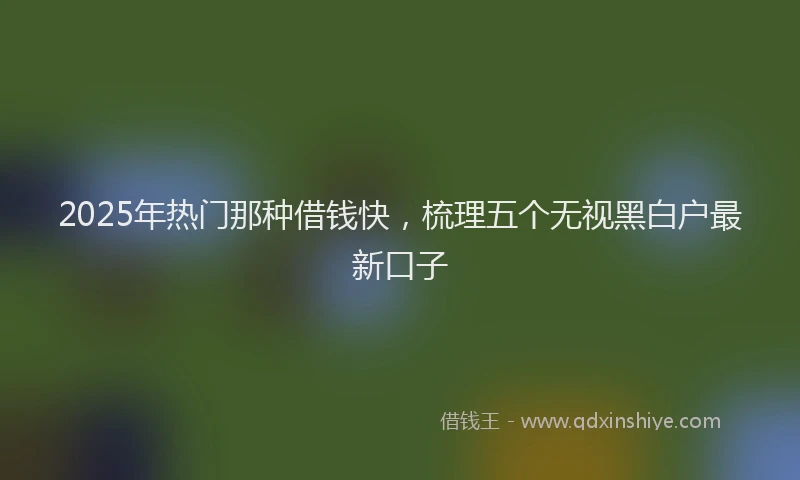 2025年热门那种借钱快，梳理五个无视黑白户最新口子