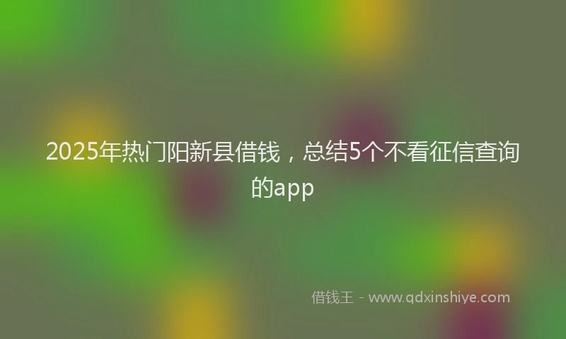 2025年热门阳新县借钱，总结5个不看征信查询的app