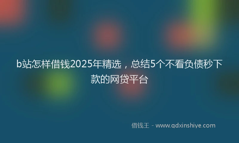 b站怎样借钱2025年精选，总结5个不看负债秒下款的网贷平台