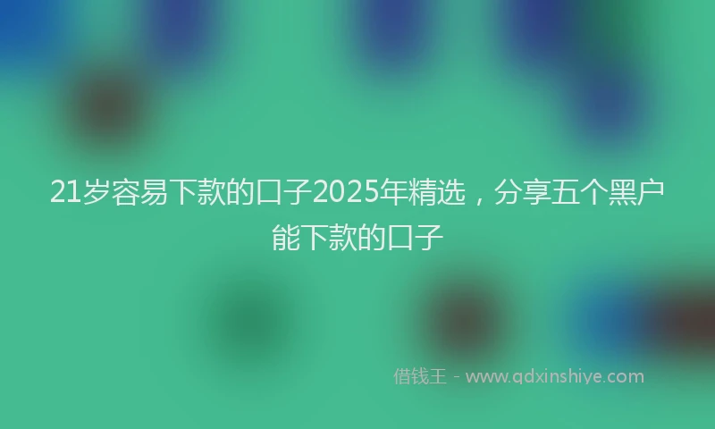 21岁容易下款的口子2025年精选，分享五个黑户能下款的口子