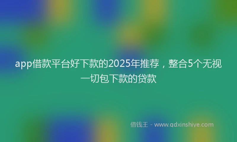 app借款平台好下款的2025年推荐，整合5个无视一切包下款的贷款