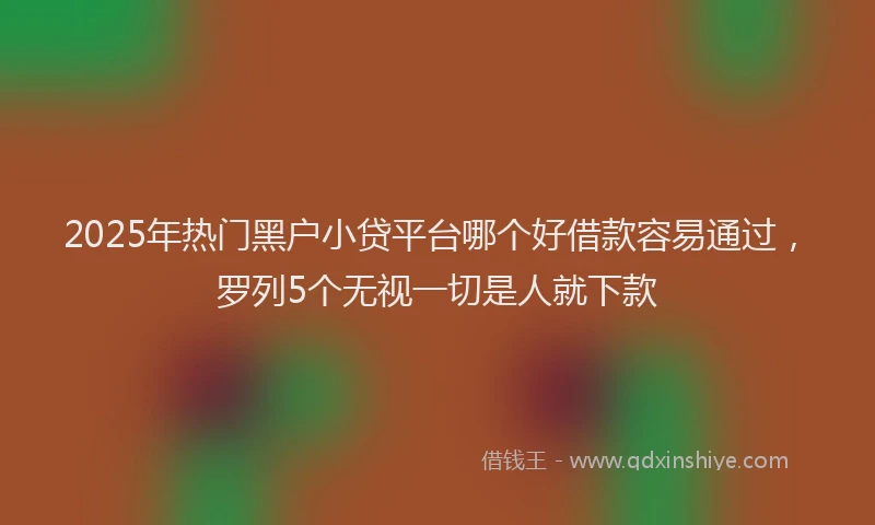 2025年热门黑户小贷平台哪个好借款容易通过,罗列5个无视一切是人就下款